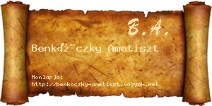 Benkóczky Ametiszt névjegykártya